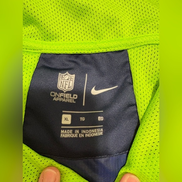 Men's Nike Navy Seattle Seahawks Sideline Alpha Fly Rush Pullover Jacket XL - Picture 5 of 14